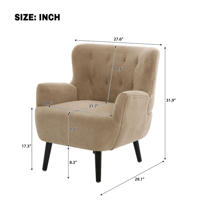 Armchair With Round Arm - Brown Noble House
