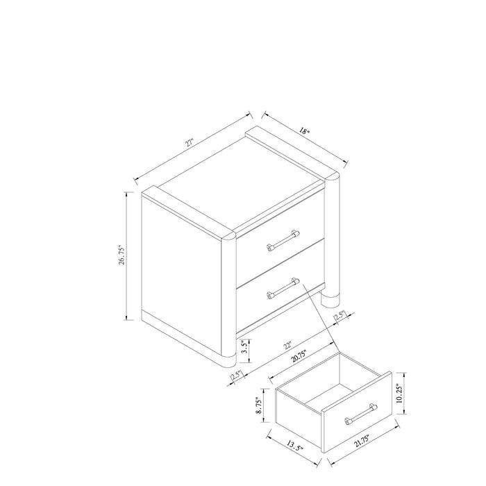 Sarai - Nightstand With Spacious Drawers And Handles - Brown