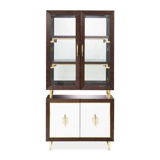 Belmont Place - Display Cabinet - White / Dark Brown Michael Amini