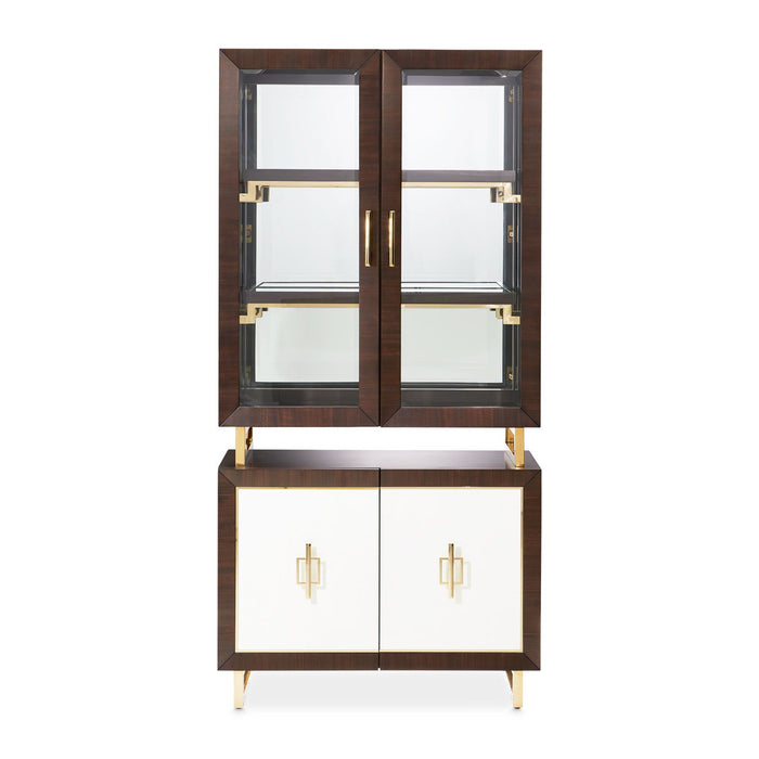 Belmont Place - Display Cabinet - White / Dark Brown