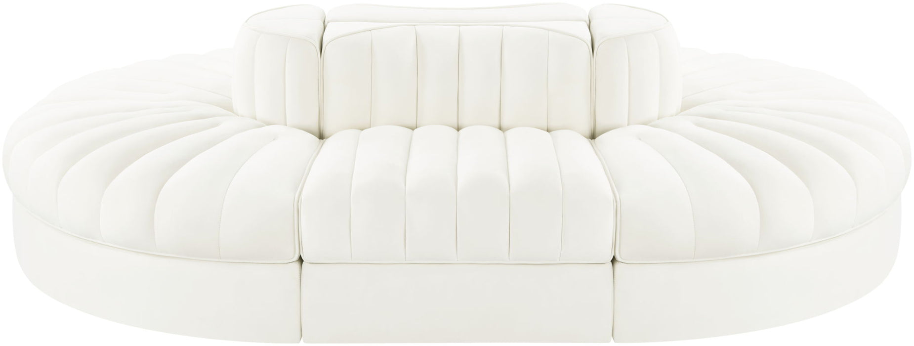 Rummi - Oval Velvet Performance Fabric Upholstered 6 Piece Modular Sectional Meridian Furniture