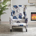 Wingback Recliner Chair With Padded Arms - Blue Home Essentials