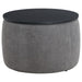 Reeves - Round Upholstered Lift Top Storage Ottoman - Gray Furniture Max