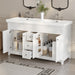 Bathroom Vanity With Double Sinks, 3 Drawers & 4 Doors - White Noble House