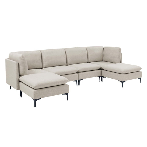 Upholstered Modular Sectional With Medium Firm Seat Cushion - Almond Home Essentials
