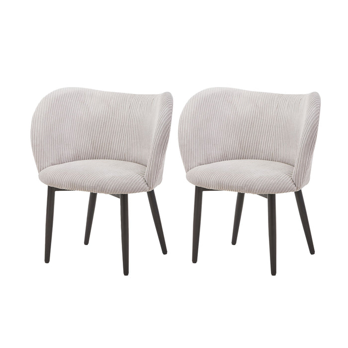 Dining Chair With Curved Padded Back (Set of 2) - Gray Home Essentials