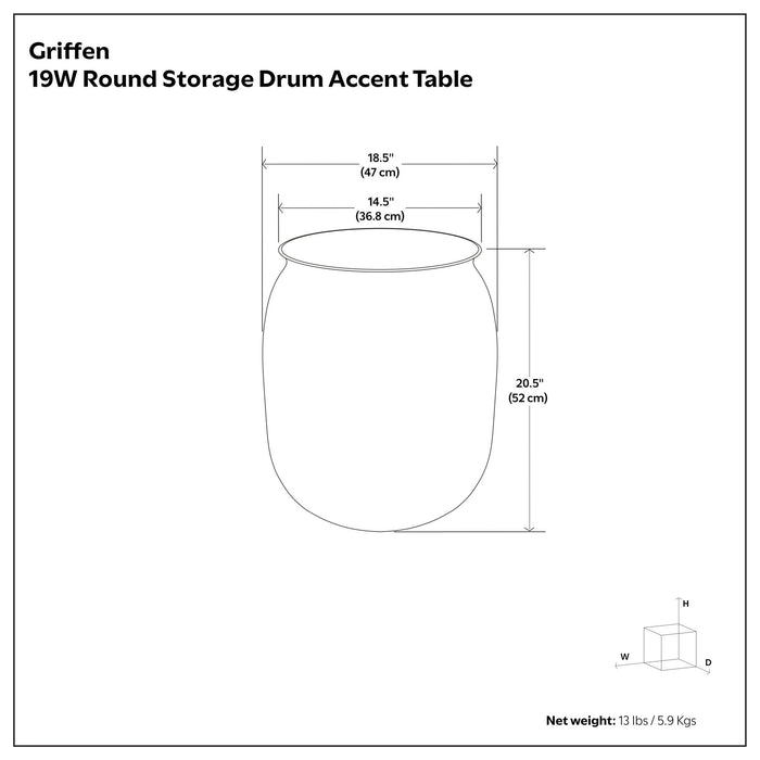 Griffen - Handcrafted Metal Storage Accent Table Simpli-Home