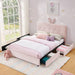Upholstered Bed With Oversized Rabbit Ear Headboard, LED Lights & 4 Storage Drawers Home Essentials