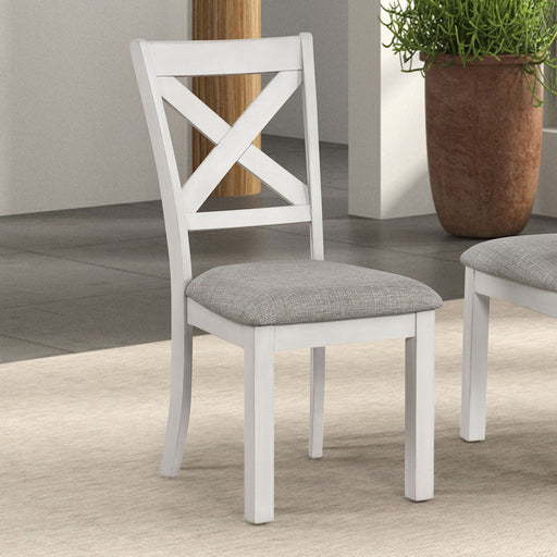 Dining Chairs With Cross Back, Cushion Seat (Set of 2) - White Home Essentials