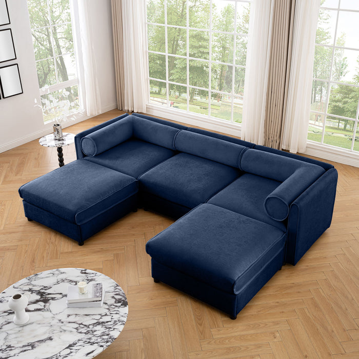 Contemporary Elegant Sofa With Storage And Ottoman Home Essentials