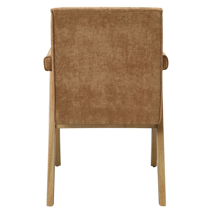 Zoey - Arm Chair (Set of 2) - Chocolate Chenille & Oak ACME