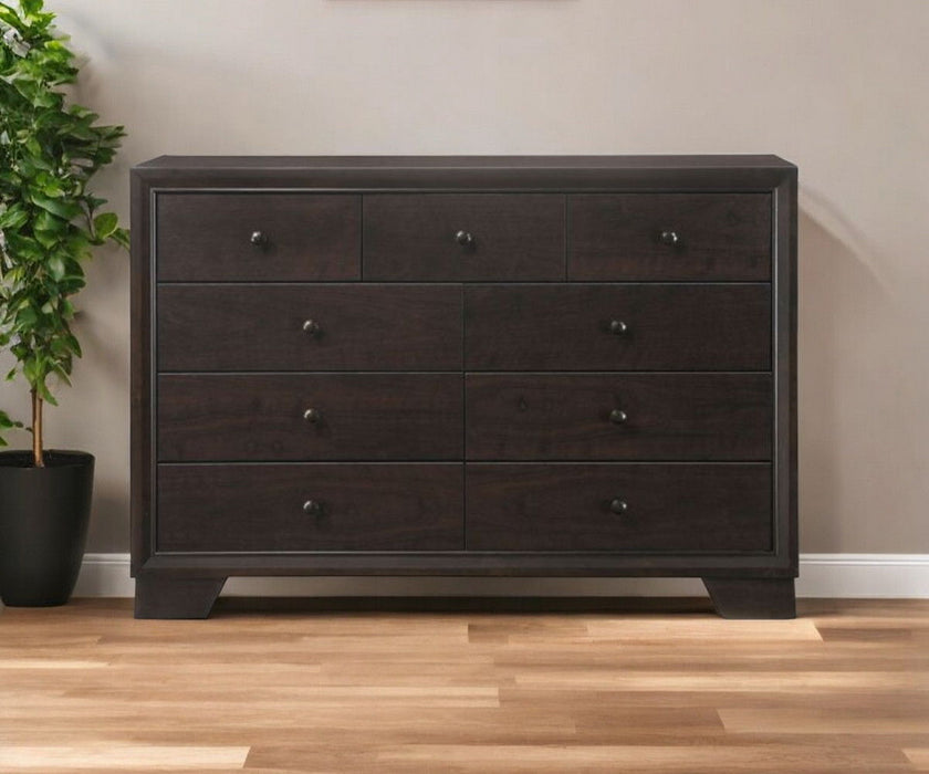 Solid And Manufactured Wood Double Dresser - Espresso