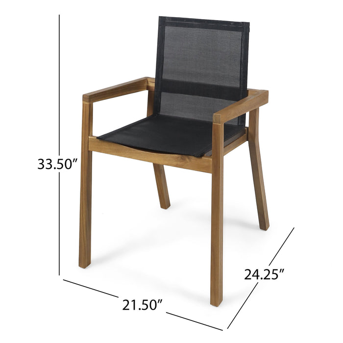 Belfast - Dining Chair With Acacia Wood Frame And Mesh Seating (Set of 2)