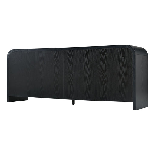 Curved Edge TV Stand With Large Cabinets Hearth and Haven