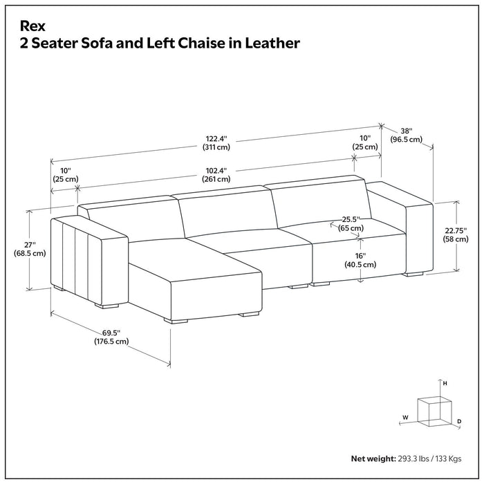 Rex - Handcrafted Sectional Sofa Simpli-Home