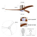 Flush Mount Fan Light, 3 Blades Ceiling Fan With Lights Remote Control, Quiet DC Motor, 6 Speed - Nickel Daily Nest