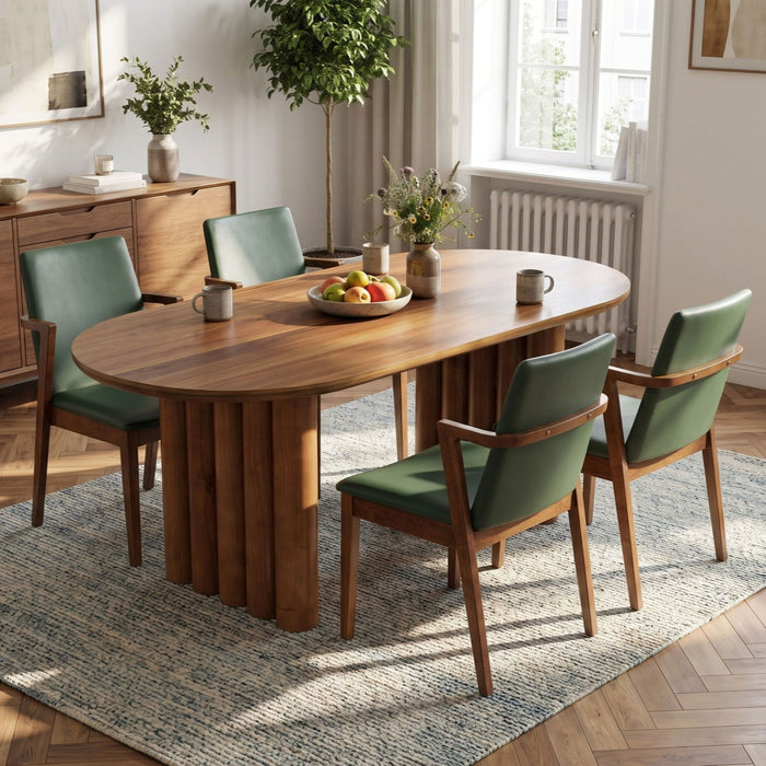5 Piece Indoor Dining Set With Oval Table And Chairs Noble House