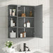 Bathroom Wall Storage Cabinet With Mirror And Adjustable Shelf, 6 Open Shelves Noble House