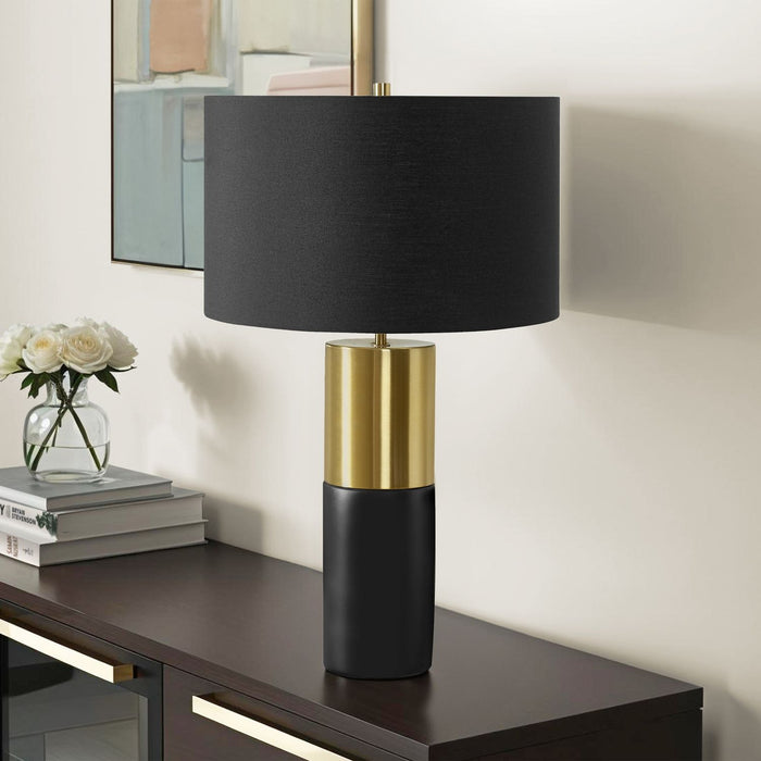 Lighting, Table Lamp, Concrete, Contemporary - Black / Gold 8th Street