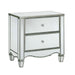 Nightstand With Mirror Panels - Silver Home Essentials