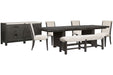 Plum Creek - 7 Piece Extendable Trestle Dining Table Set Magnussen Furniture