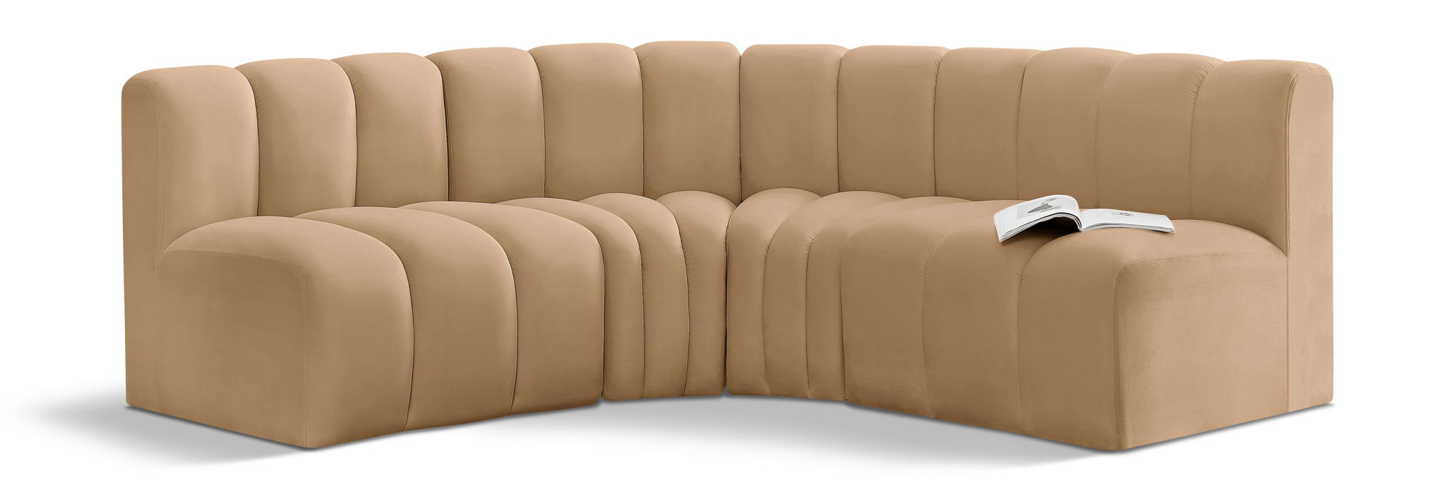Arc - Velvet 4 Piece Corner Modular Sofa Meridian Furniture