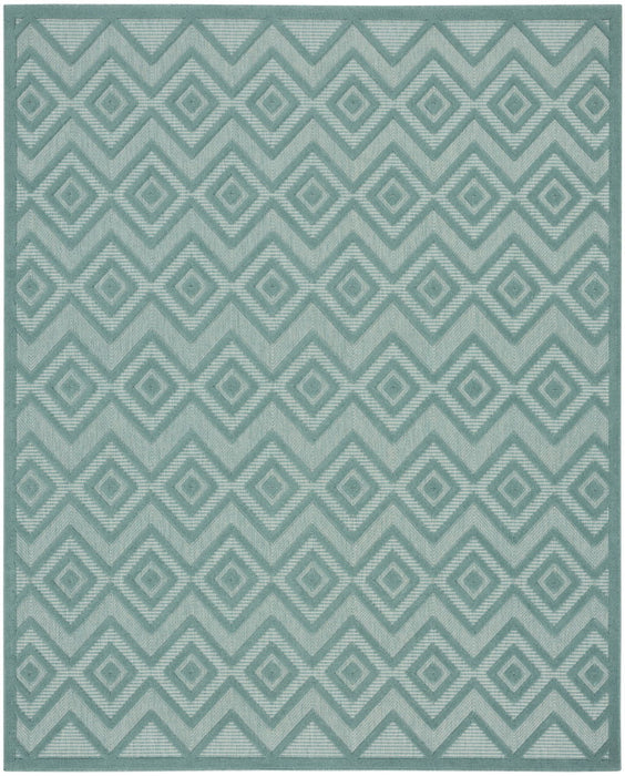 8' X 10' Geometric Flatweave Area Rug - Aqua