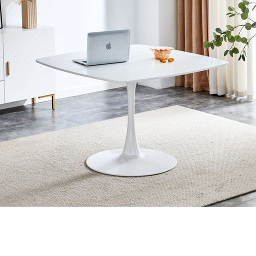Table Mid-Century Dining Table For 4-6 People With Round Table Top, Pedestal Dining Table, End Table Leisure Coffee Table Home Essentials