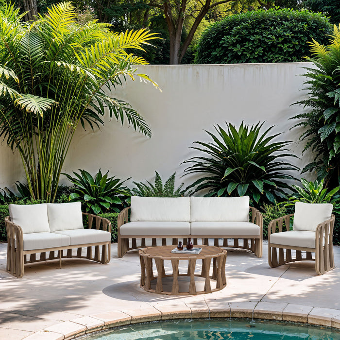 San Pietro - Aluminum Outdoor Patio Coffee Table - Natural Meridian Furniture