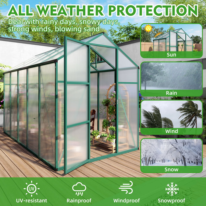Polycarbonate Walk-In house, Raised Base For Outdoor In All Season Daily Nest