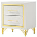 Chesney - 2 Drawer Nightstand With Trim, Bedroom Side Table - White Furniture Max