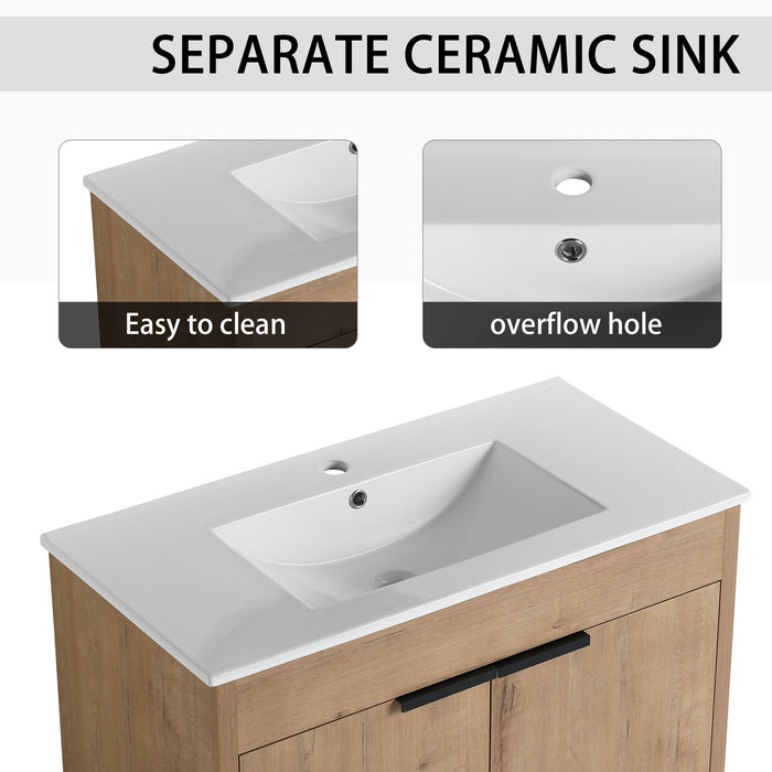 Freestanding Bathroom Vanity & Sink, Storage Cabinets, Soft Closing Doors Home Essentials