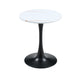 Round Dining Table With Thickened Engineered Wood Top And Metal Pedestal, 23.6" Diameter For Kitchen, Living Room, Small Spaces Home Essentials