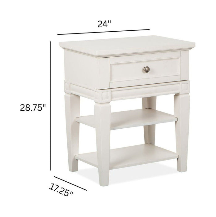 Willowbrook - Open Nightstand - Egg Shell White With Slight Rub Through Magnussen Furniture