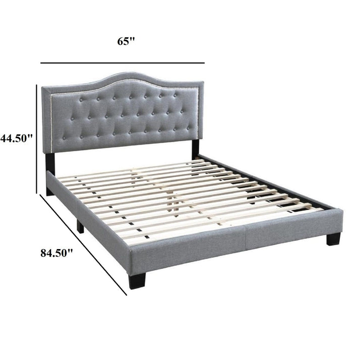 European Style Bed, Button Tufted Headboard Home Essentials