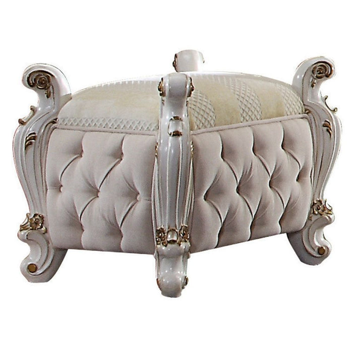 Picardy - Vanity Stool - Fabric & Antique Pearl ACME