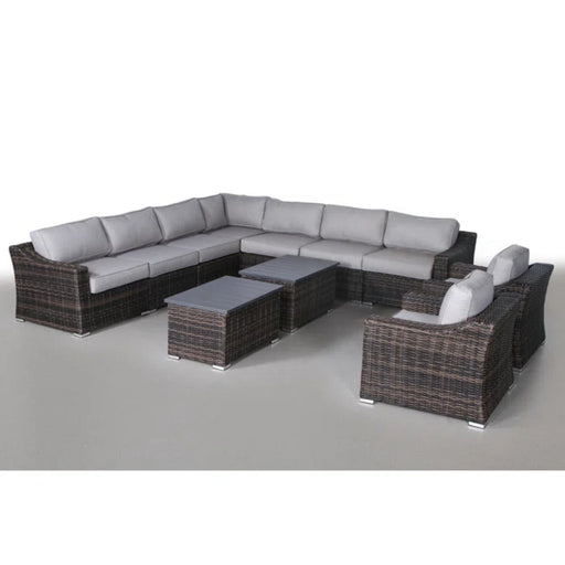 Resort 8 Person Wicker Patio Seating Set With Cushions - Espresso LSI Patio Furniture