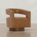 Swivel Accent Chair With Geometric Backrest Emerald Home