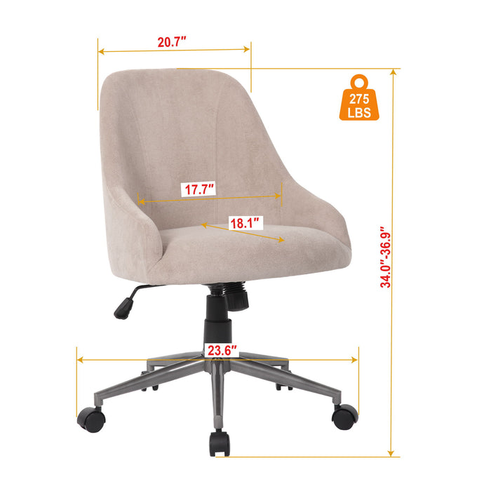 Ergonomic Office Enveloping Bucket Back Swivel Computer Chair - Beige Home Essentials