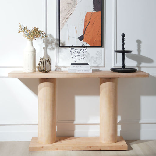 Double Cylinder Base Console Table For Living Room - Multi Home Essentials