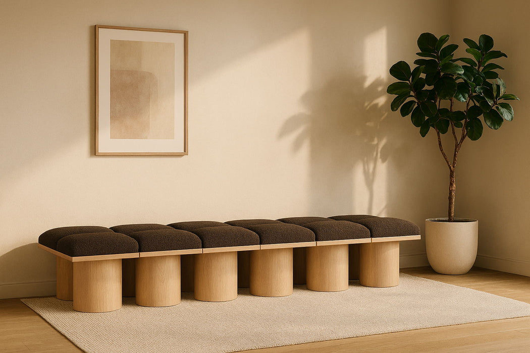 Pavilion - 12 Piece Modular Bench With Natural Base Meridian Furniture