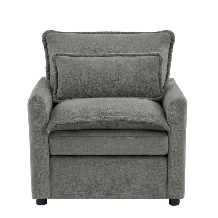 Modern Single Seat Accent Chair With Side Storage Pockets Hearth and Haven