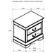 2 Drawer Nightstand - White Furniture Max