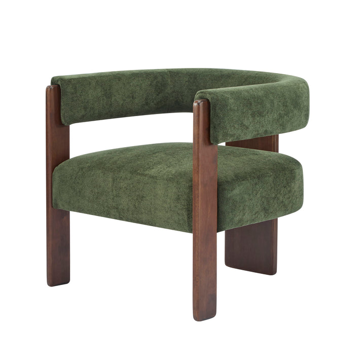Modern Upholstered Accent Arm Chair With Barrel Back Design