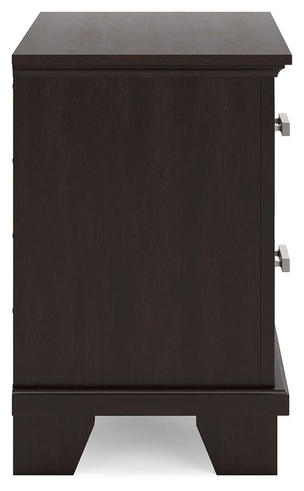 Covetown - Two Drawer Night Stand - Dark Brown Signature Design by Ashley®