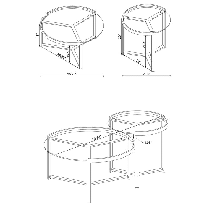 Kaylie - 2 Piece Nesting Coffee Table Set Furniture Max