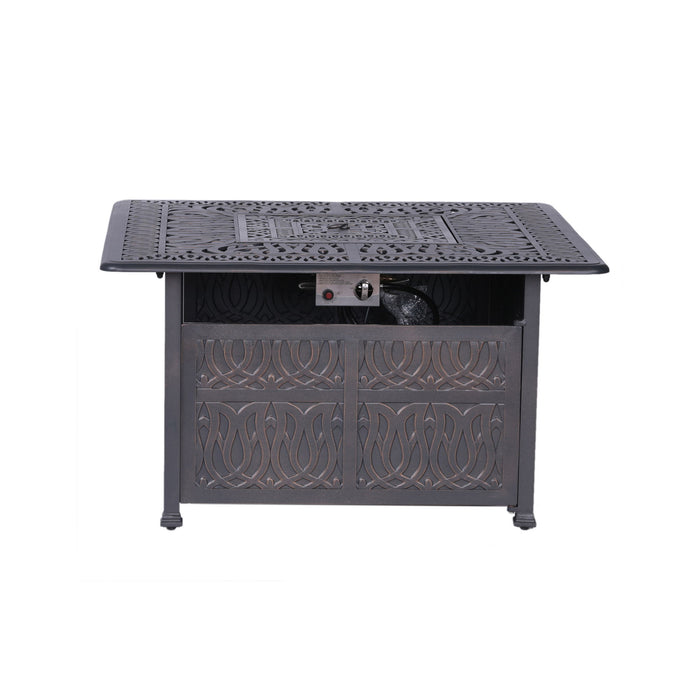 Powder Coated Aluminum Propane Gas Fire Pit Table - Gunmetal
