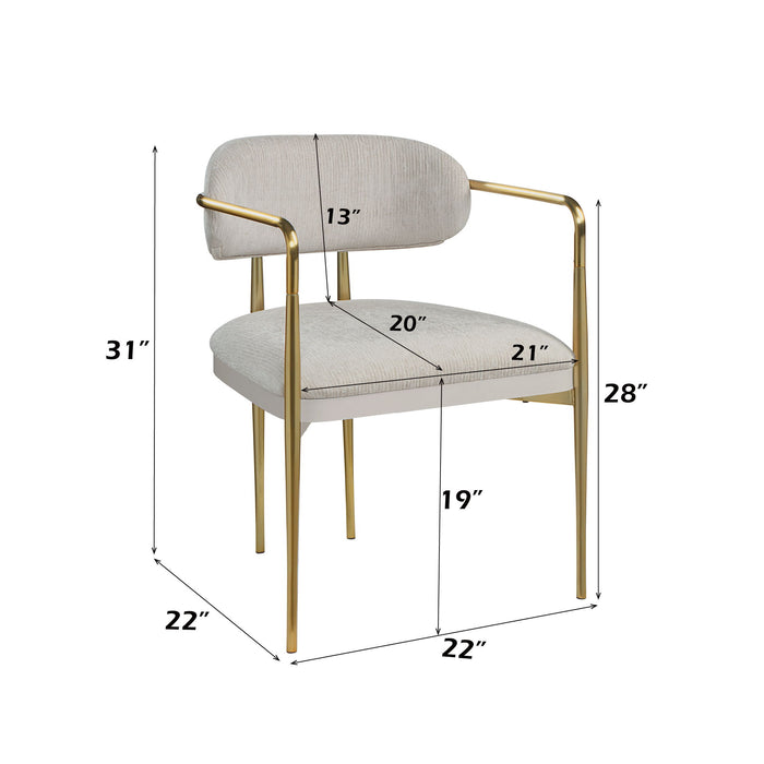Zayn - Arm Chair (Set of 2) - Beige / Gold