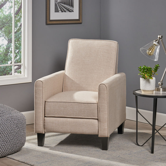 Upholstered Push Back Recliner Chair For Living Room Noble House