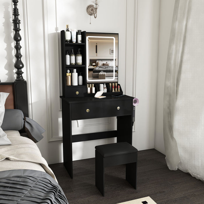 Modern Small Vanity Desk With 3 LED Lighting Modes, 3 Drawers Home Essentials